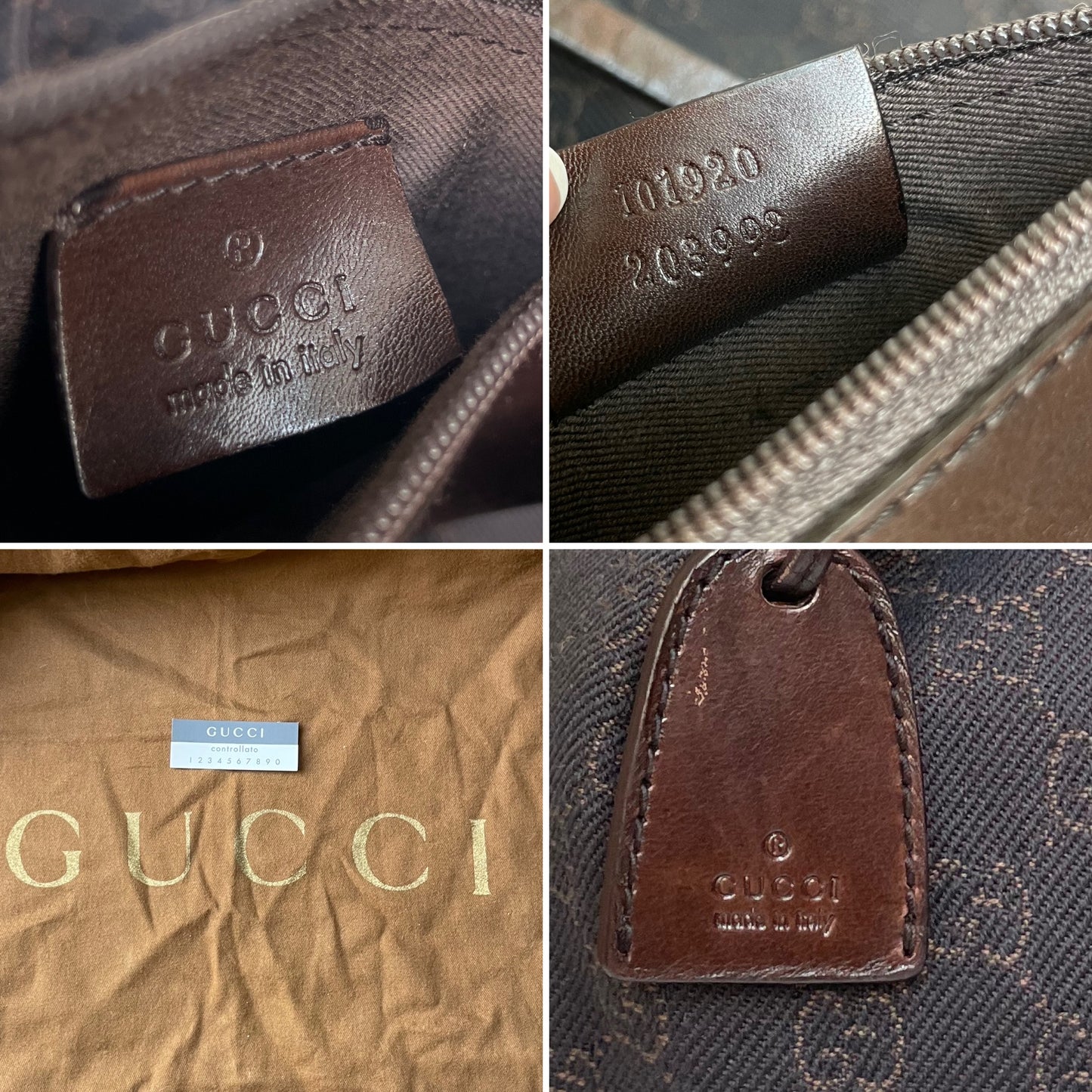Gucci GG Brown Canvas Tote med pose