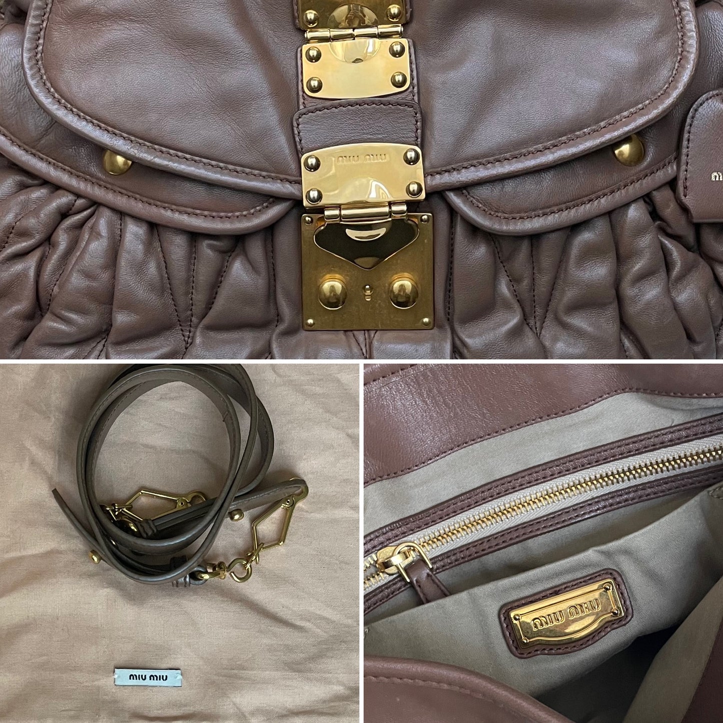 Miu Miu Coffer Matelasse Hobo Bag