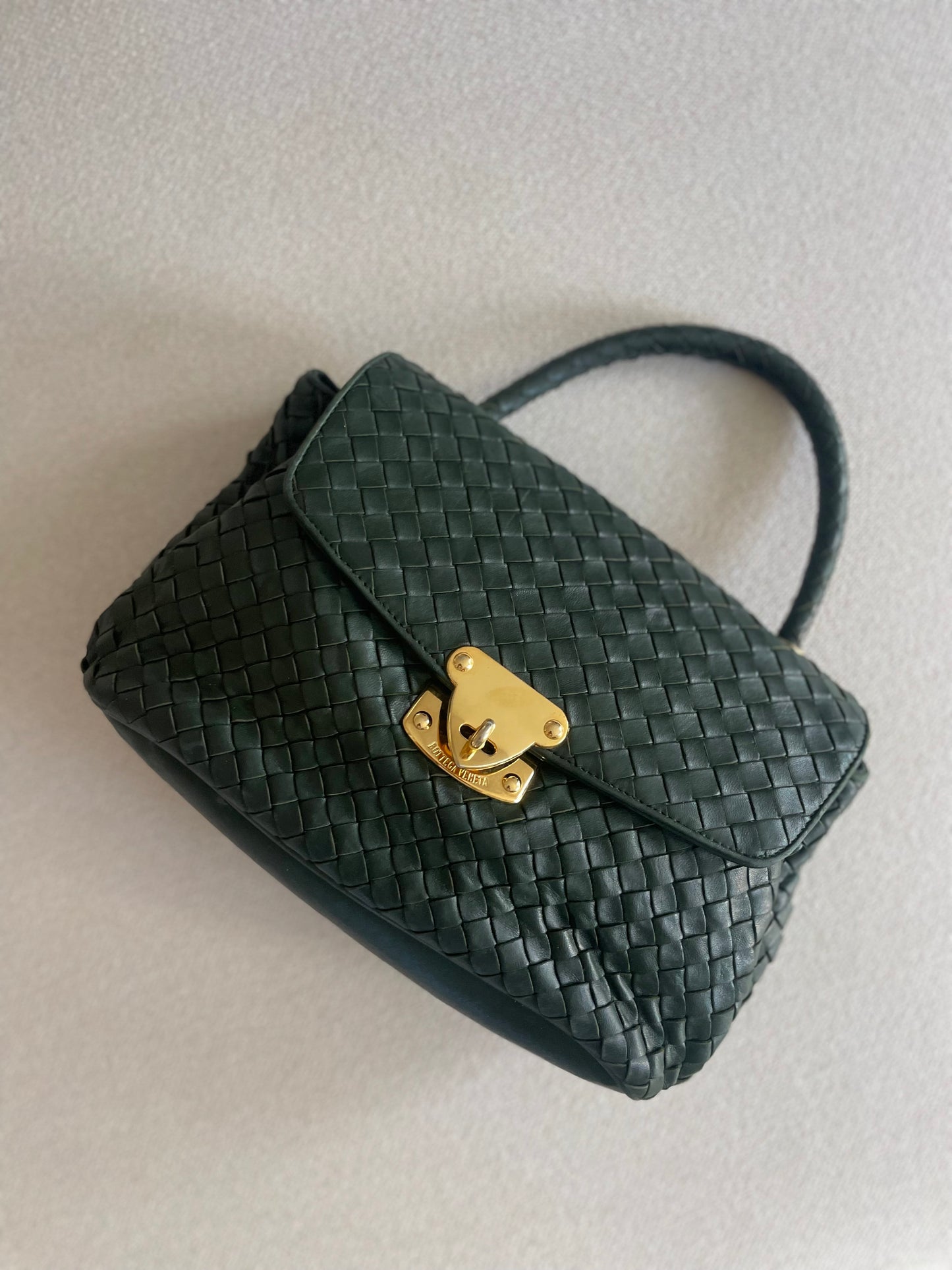 Bottega Veneta Intrecciato Turn Lock Handbag