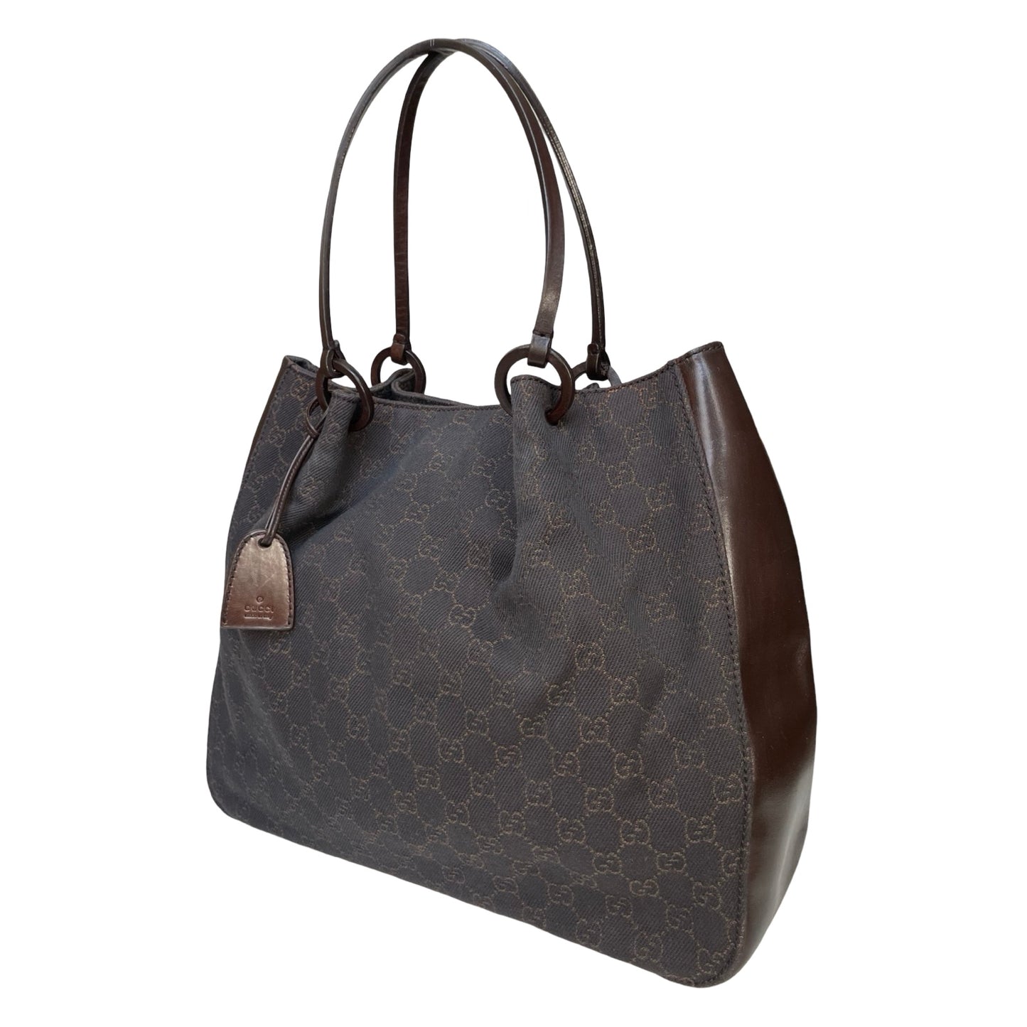 Gucci GG Brown Canvas Tote med pose