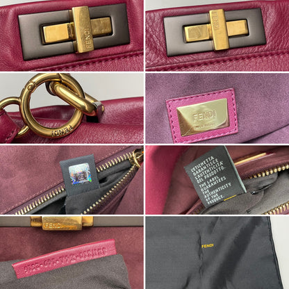 Fendi Burgundy Large Peekaboo Tote