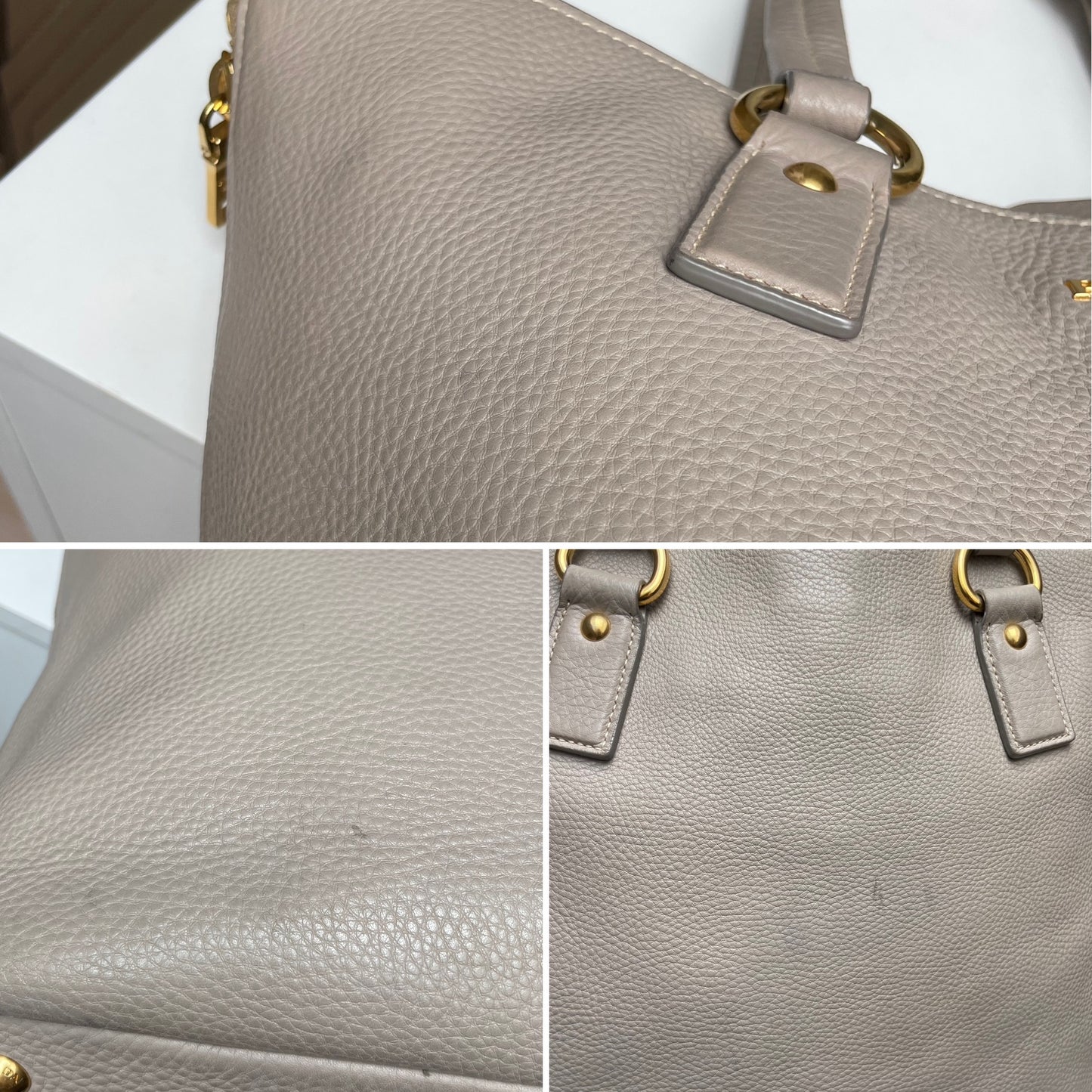 Prada Vitello Daino Side Zip Tote