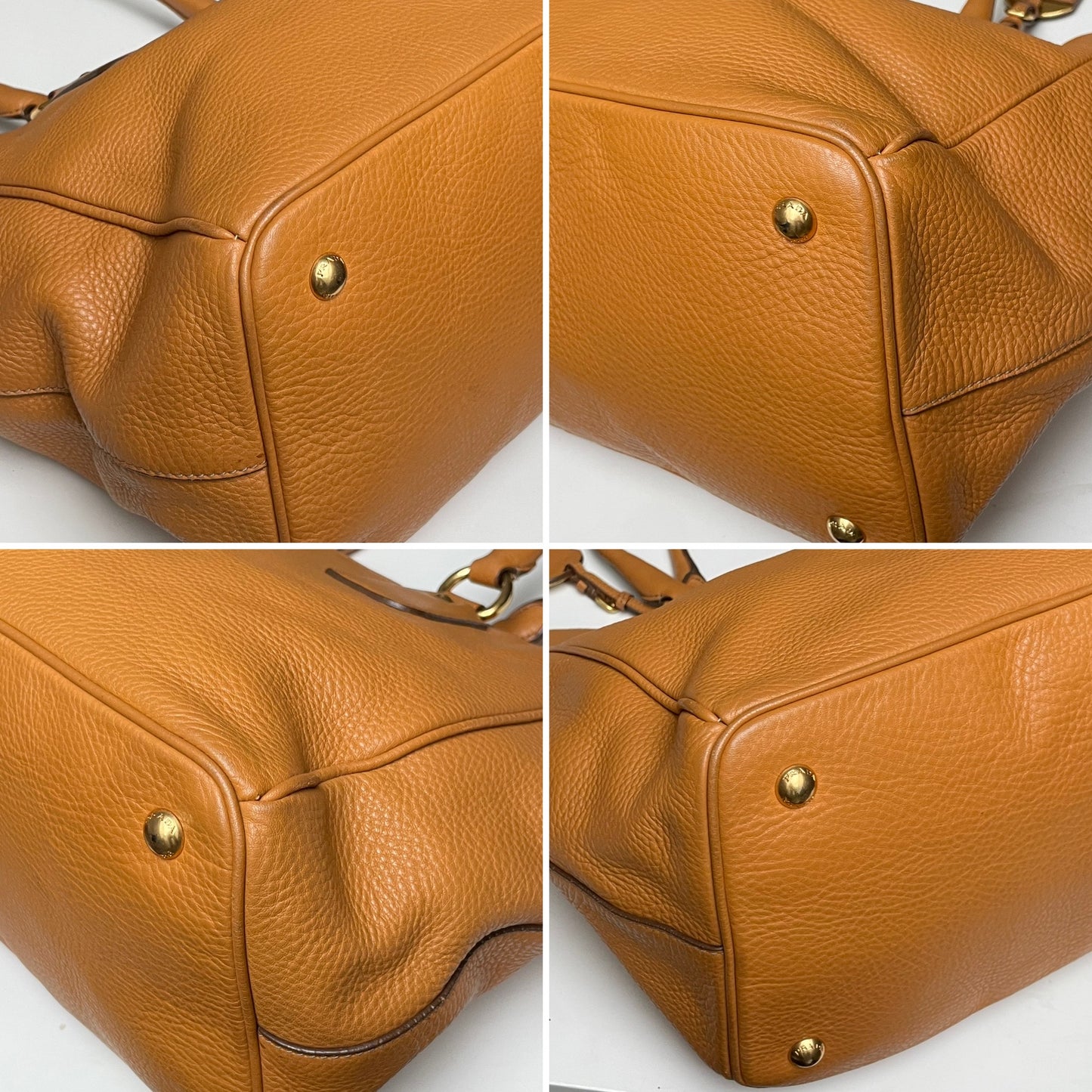 Prada Brown Vitello Daino Leather Open Tote