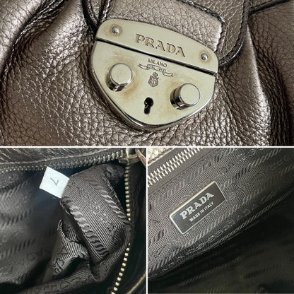 Prada Sound Lock læder skuldertaske