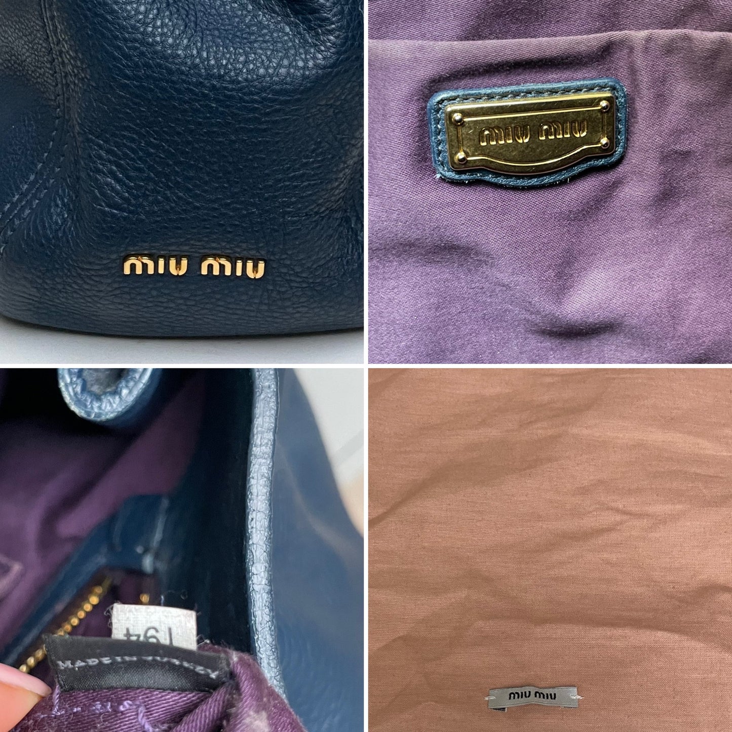 Miu Miu Navy Tote Bag