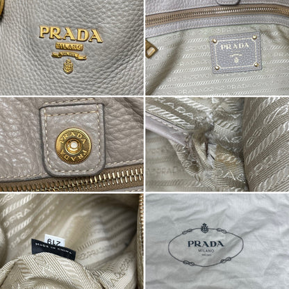 Prada Vitello Daino Side Zip Tote