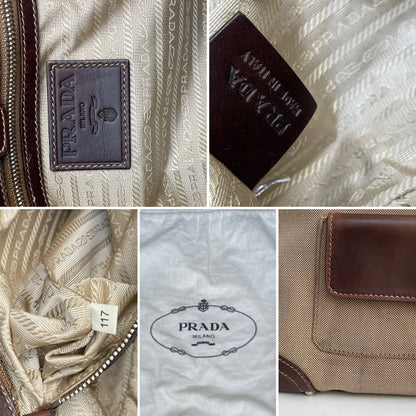 Prada Canvas Jacquard Logo Bag