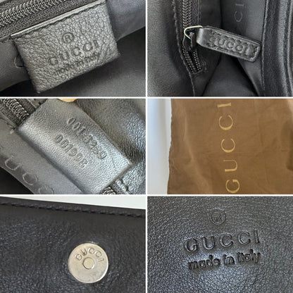 Gucci Bamboo Black Leather Flap Shoulder Bag