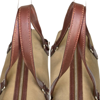 Prada Canvas Jacquard Logo Bowling Bag