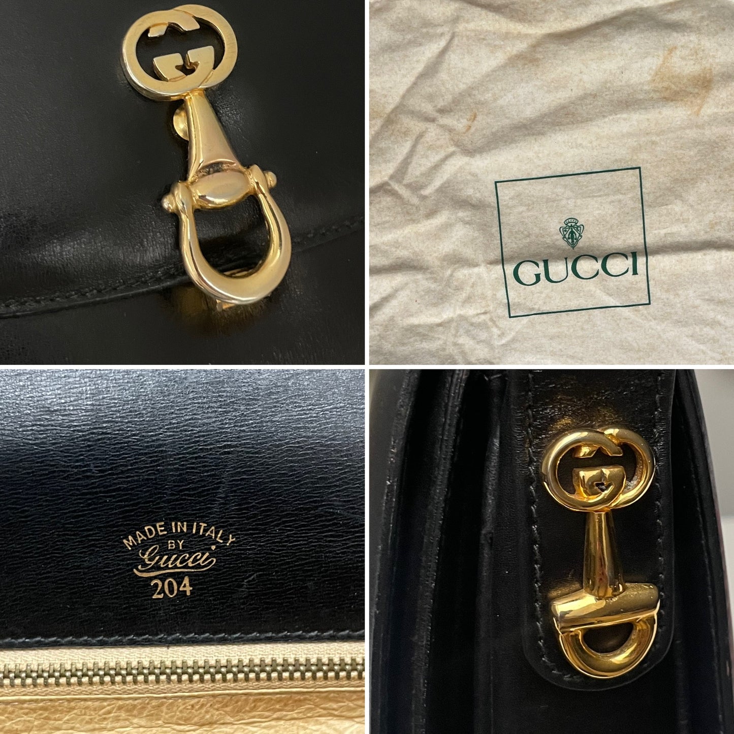 Gucci Vintage Horsebit Leather Shoulder Bag