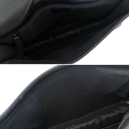 Gucci Bamboo Black Leather Flap Shoulder Bag