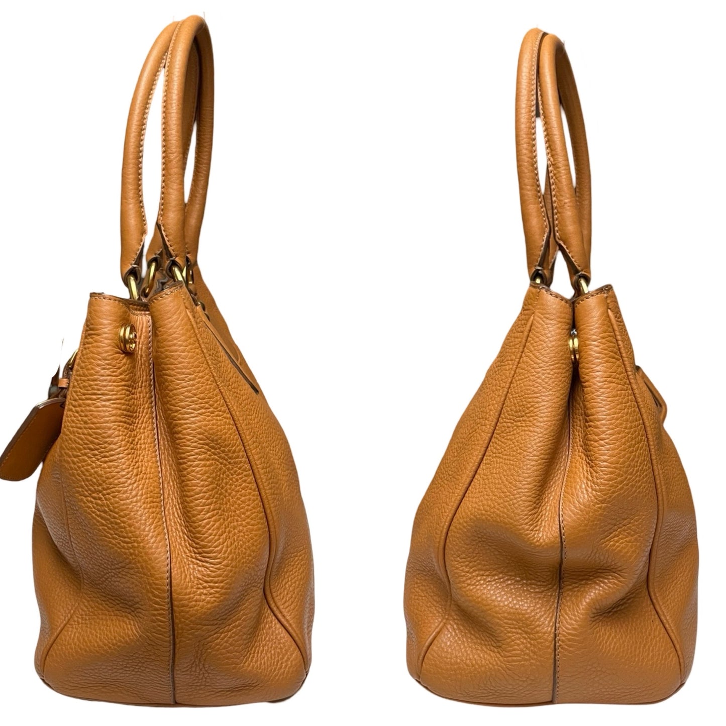 Prada Brown Vitello Daino Leather Open Tote