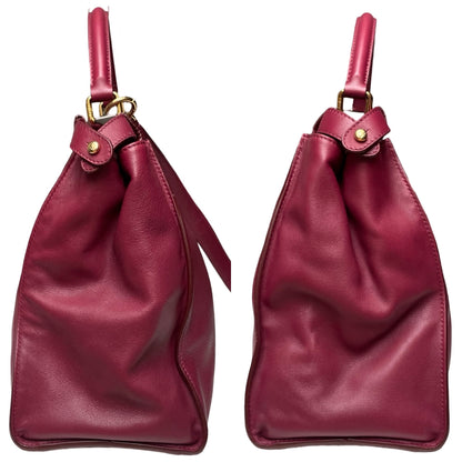 Fendi Burgundy Large Peekaboo Tote