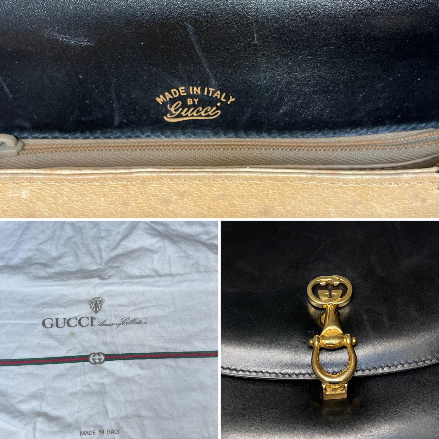 Gucci Vintage Horsebit læder skuldertaske