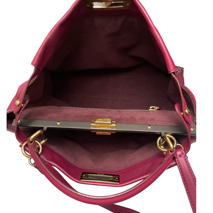 Fendi Burgundy Large Peekaboo Tote