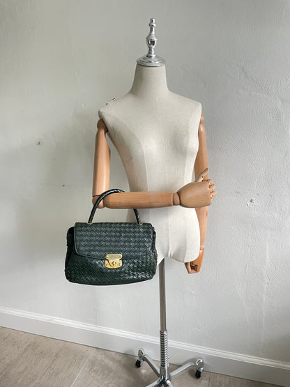 Bottega Veneta Intrecciato Turn Lock håndtaske