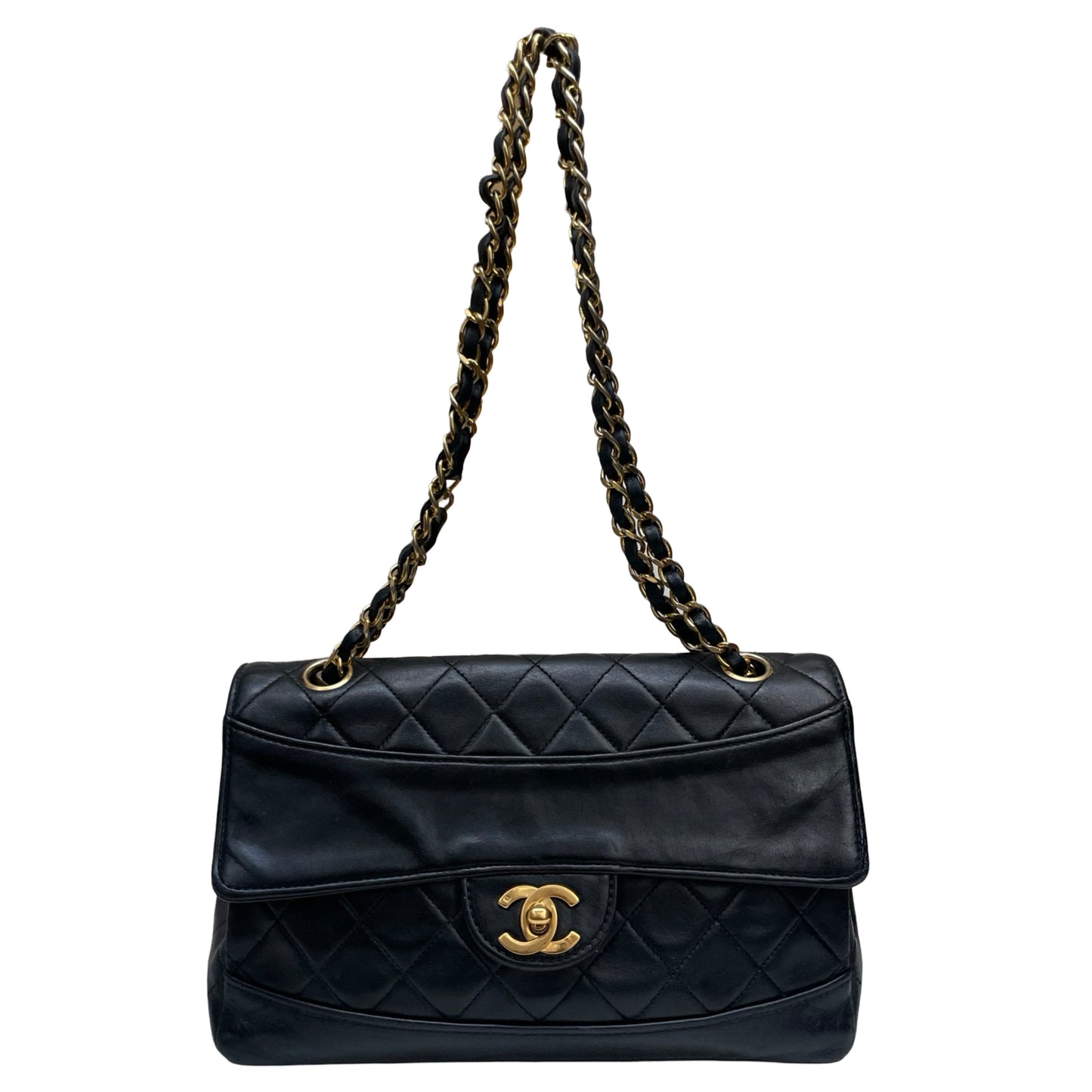 Chanel Quilted Lambskin 24K Gold Medium Single Flap Bag