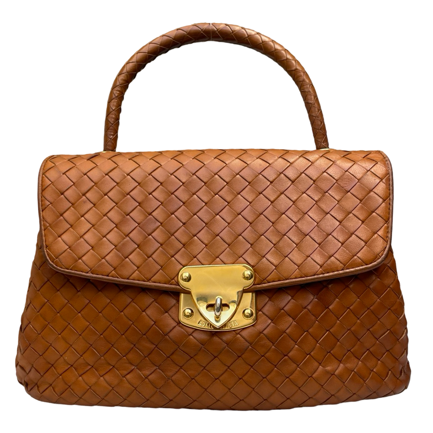 Bottega Veneta Intrecciato Turn Lock Handbag