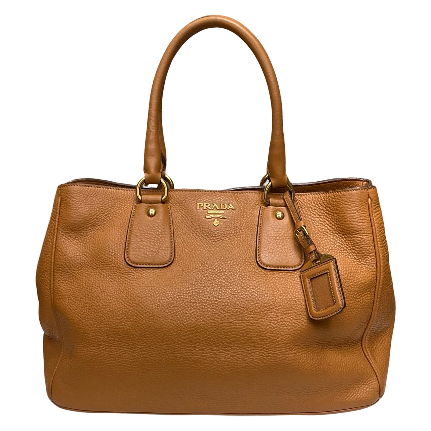 Prada Brown Vitello Daino Leather Open Tote