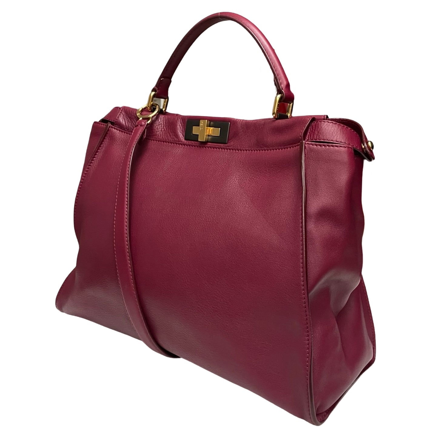 Fendi Burgundy Large Peekaboo Tote