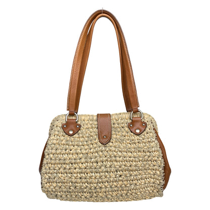 Miu Miu Crochet Raffia Shoulder Bag