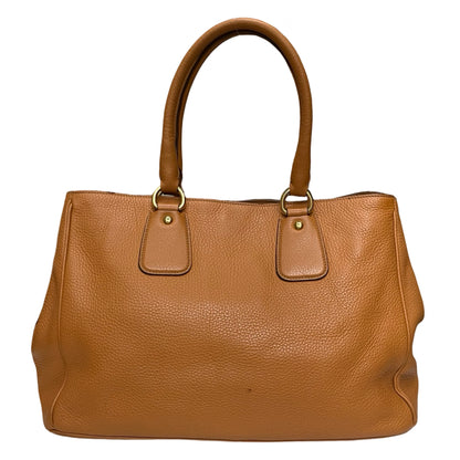 Prada Brown Vitello Daino Leather Open Tote