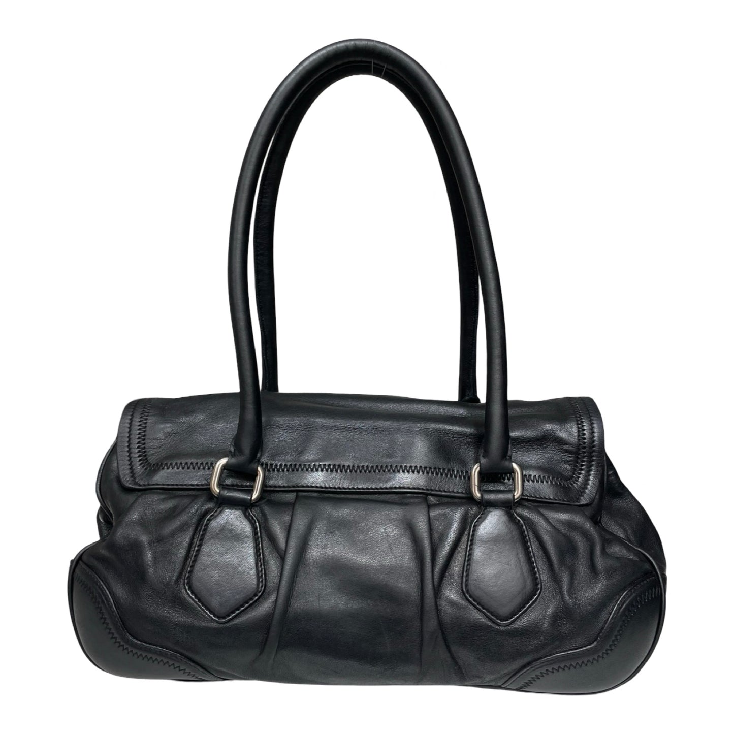 Prada Large Sound Lock Leather Shoulder Bag