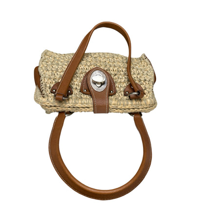 Miu Miu Crochet Raffia Shoulder Bag