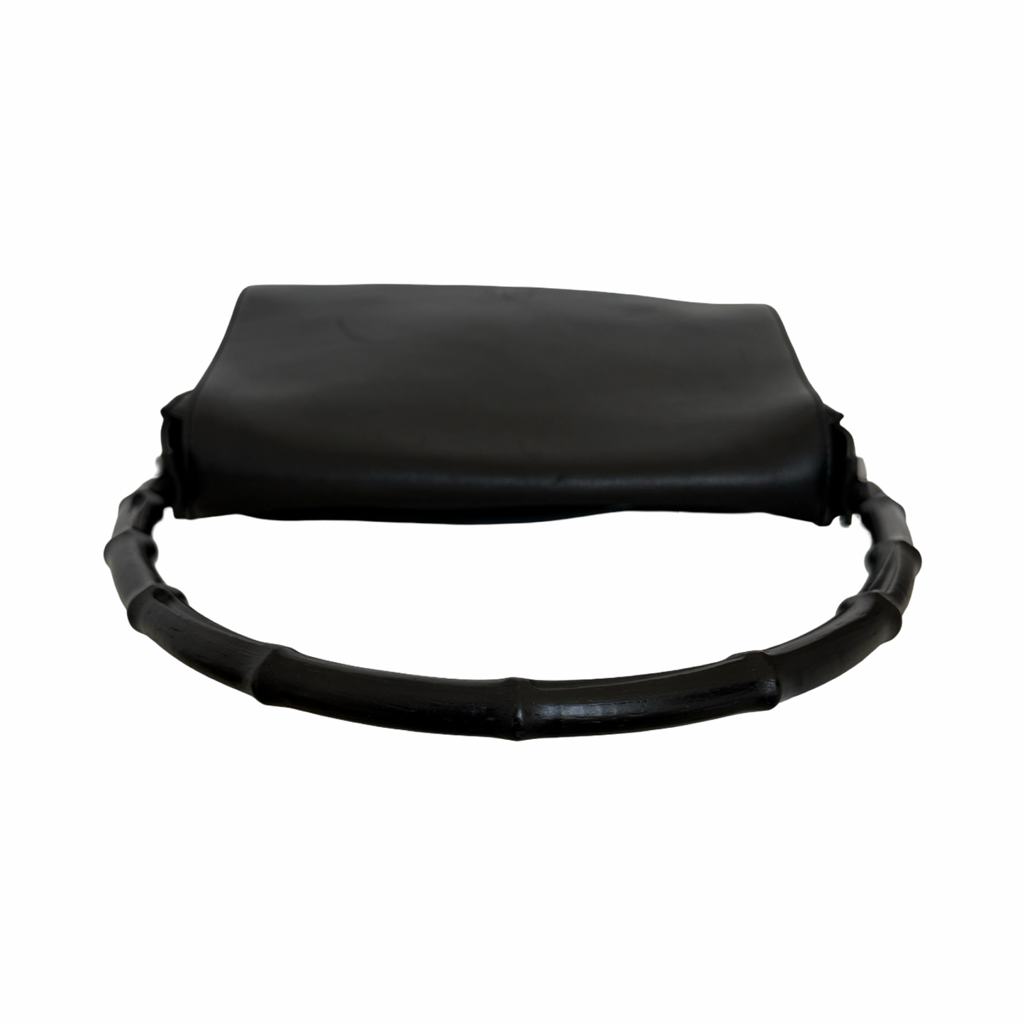 Gucci Bamboo Black Leather Flap Shoulder Bag